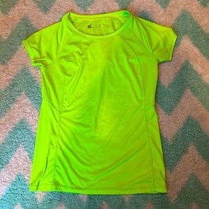 X (Xersion) Neon Yellow-Green work out t-shirt